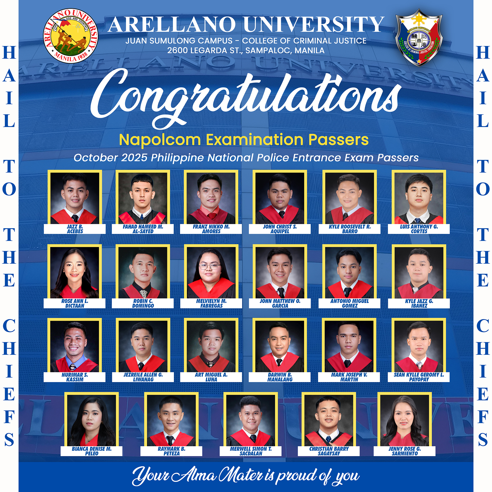 The Badge Awaits: AU-Legarda CCJE Produces 23 New PNP Eligibles!