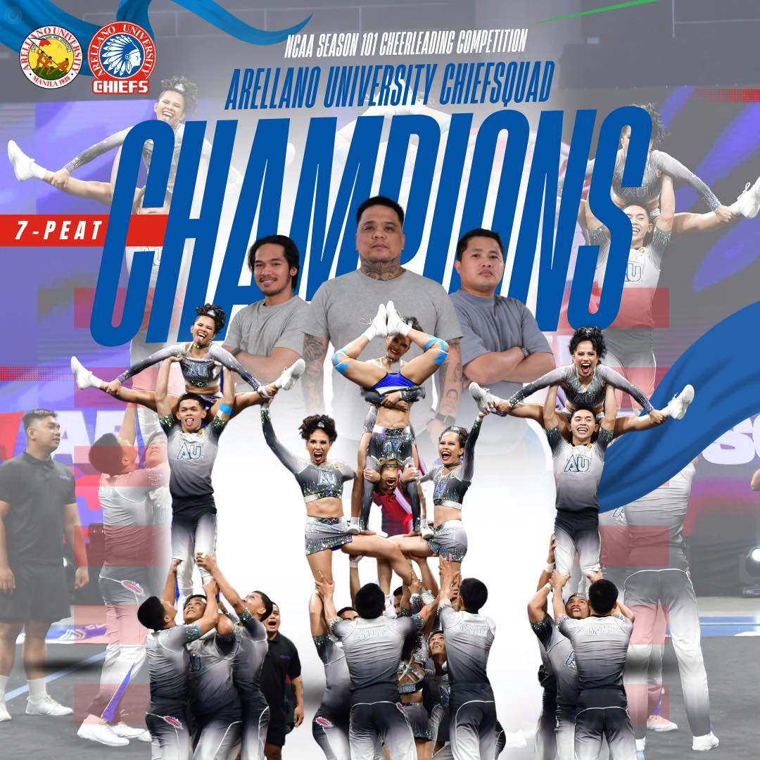 Arellano Chiefsquad Extends Legacy with Seven-Peat Title in NCAA 101 Cheerleading Tilt